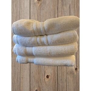 Lot Of 4 Charisma Luxury Cotton Towels 59" L 24" W EUC Pure White